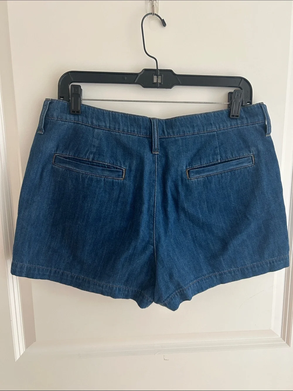 J. Crew Indigo Denim Shorts with Gold Button